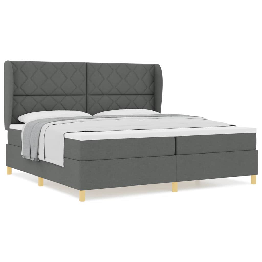 Boks-madras Seng Med Madras Mørkegrå 90x190 Cm Stof Mørkegrå - Billede 4