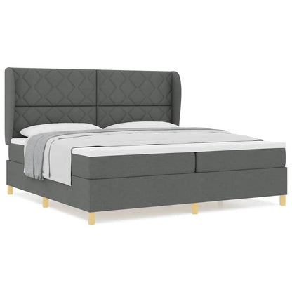 Boks-madras Seng Med Madras Mørkegrå 90x190 Cm Stof Mørkegrå - Billede 4