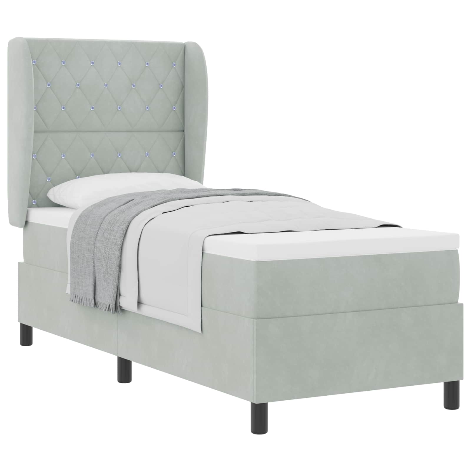 Box Spring Seng Med Madras Fløjl - Billede 2