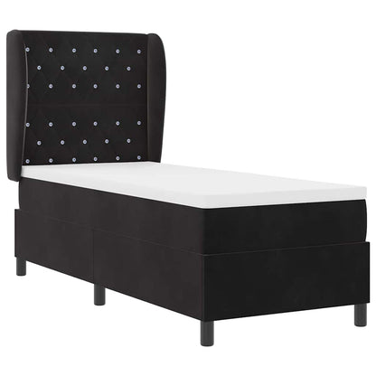 Box Spring Seng Med Madras Sort 80 X 200 Cm Fløjl - Billede 2