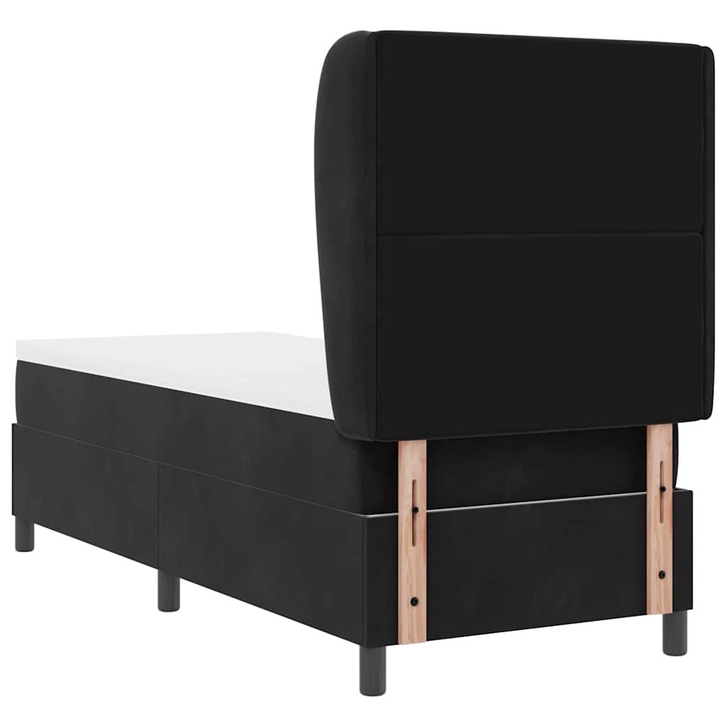 Box Spring Seng Med Madras Sort 80 X 200 Cm Fløjl - Billede 10