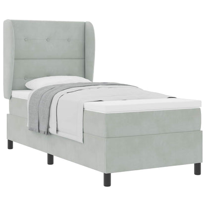 Box Spring Seng Med Hovedgærde Fløjl - Billede 2
