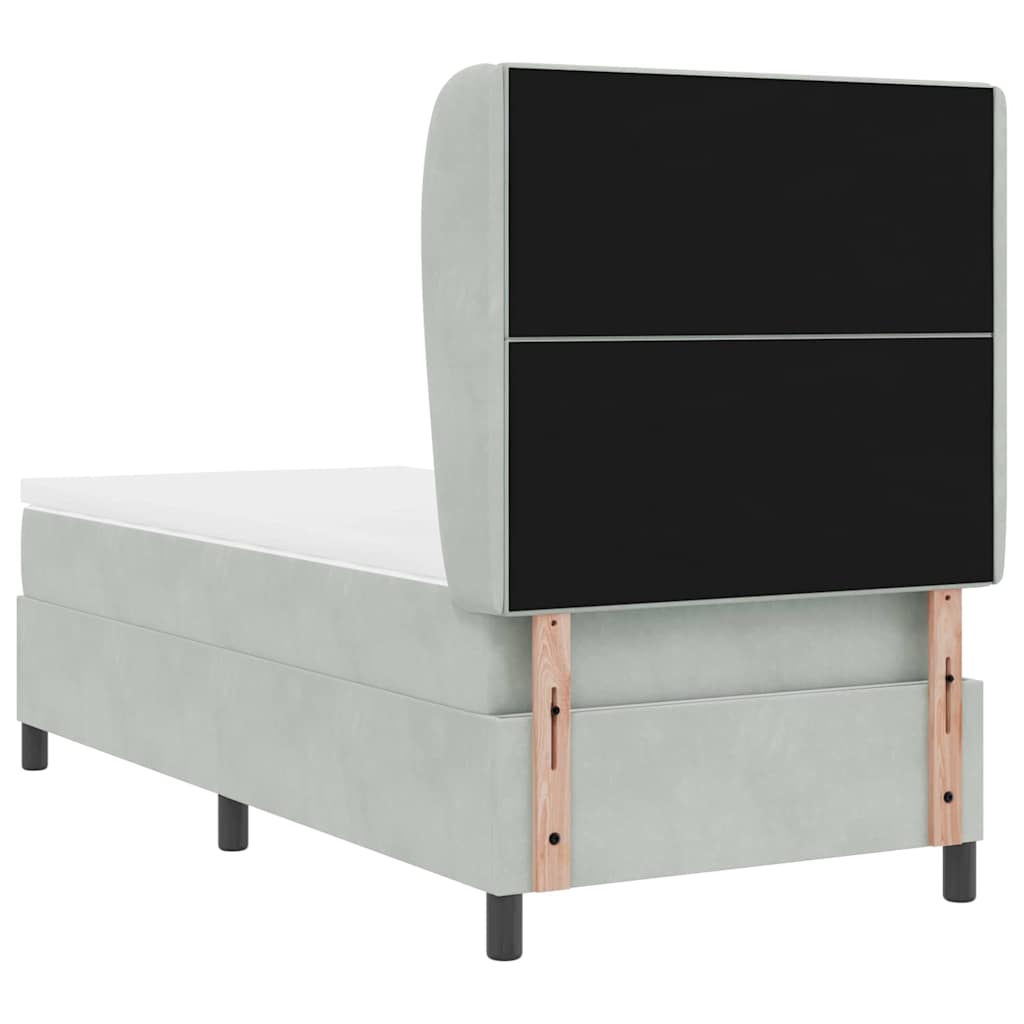 Box Spring Seng Med Hovedgærde Fløjl - Billede 9