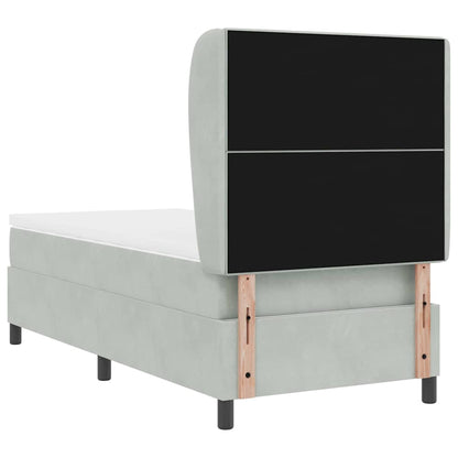 Box Spring Seng Med Hovedgærde Fløjl - Billede 9