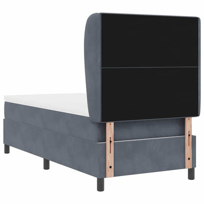 Box Spring Seng Med Madras Mørkegrå 80 X 200 Cm Fløjl - Billede 10