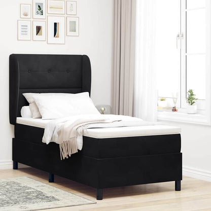 Box Spring Seng Med Hovedgærde Fløjl - Variant 3340918