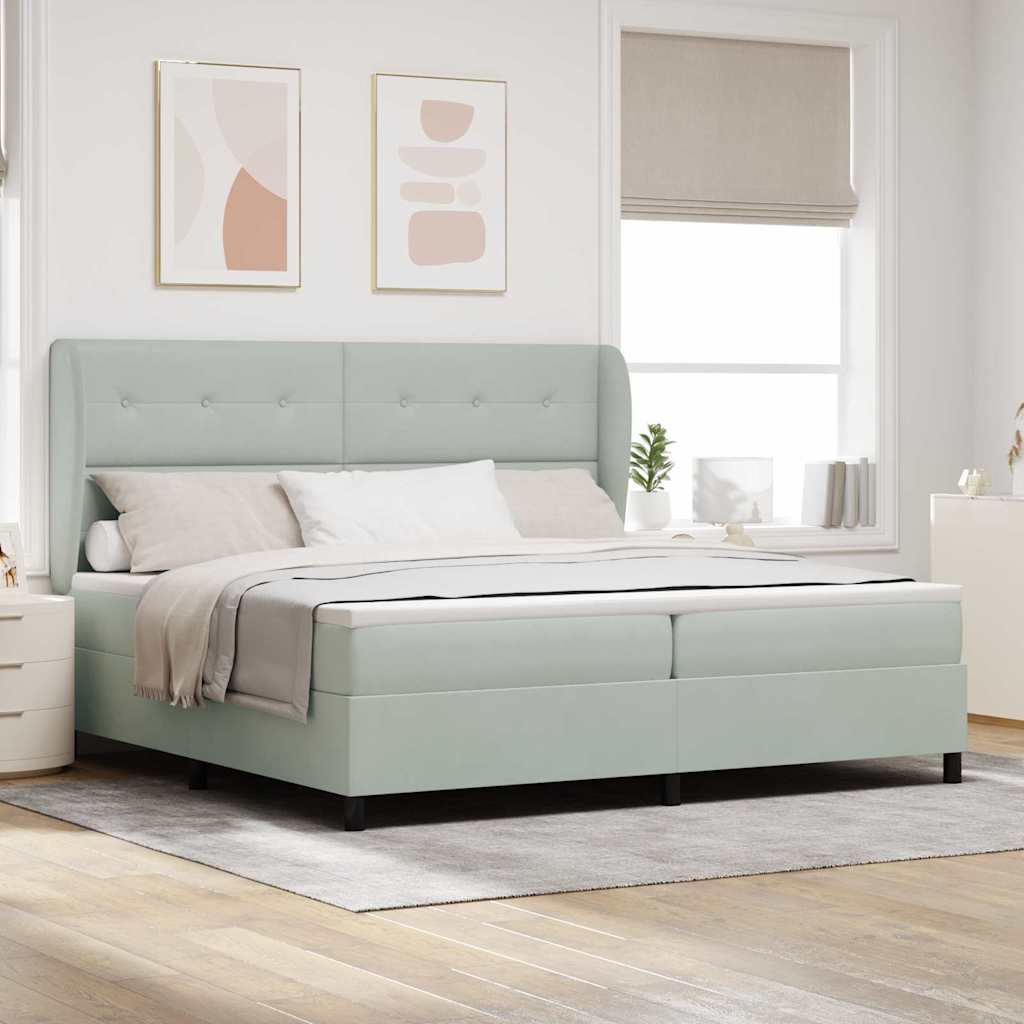 Box Spring Seng Med Hovedgærde Fløjl - Variant 3340946
