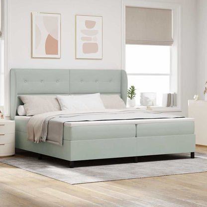 Box Spring Seng Med Hovedgærde Fløjl - Variant 3340946