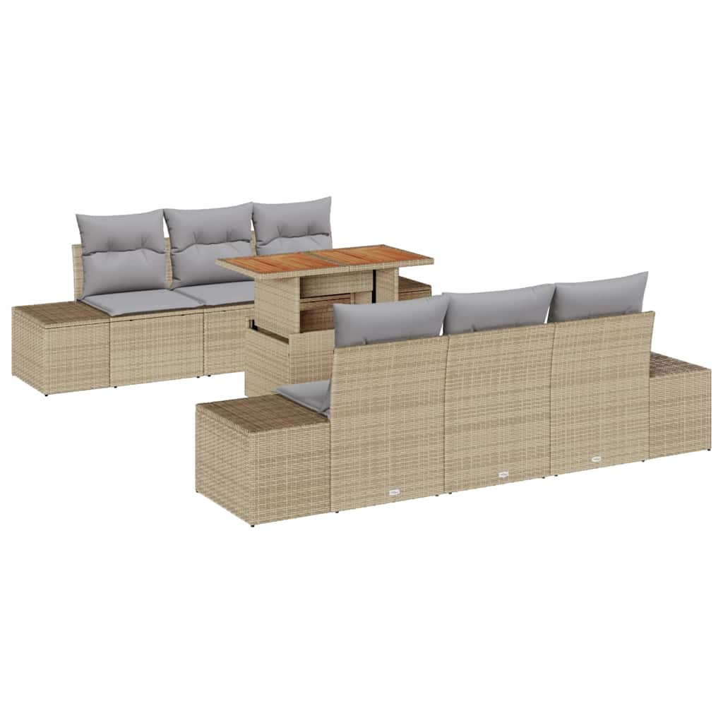 Havesofa Sæt 7 Stk. Polyrattan - Billede 2