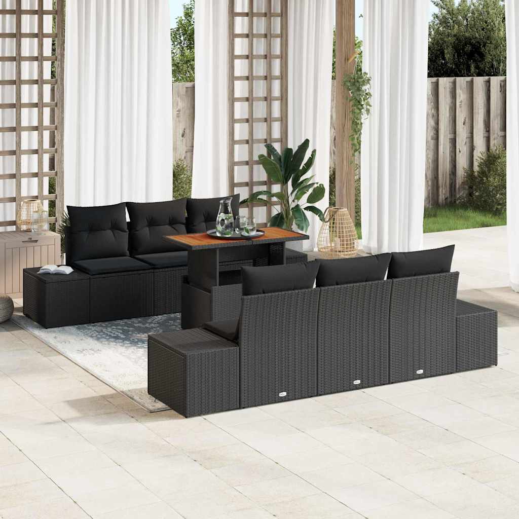 Havesofa Sæt 7 Stk. Polyrattan - Variant 3349911