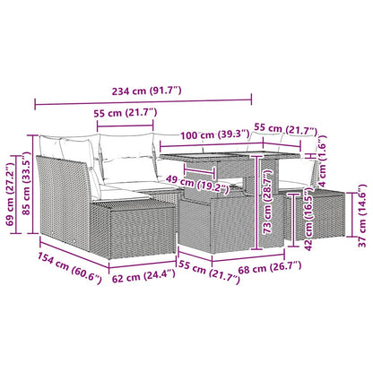 Havesofa Sæt 7 Stk. Polyrattan - Billede 11