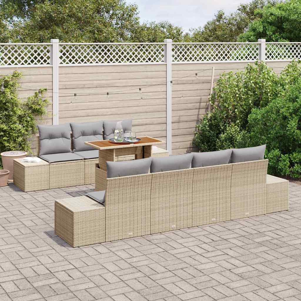 Havesofa Sæt 8 Stk. Polyrattan - Billede 3