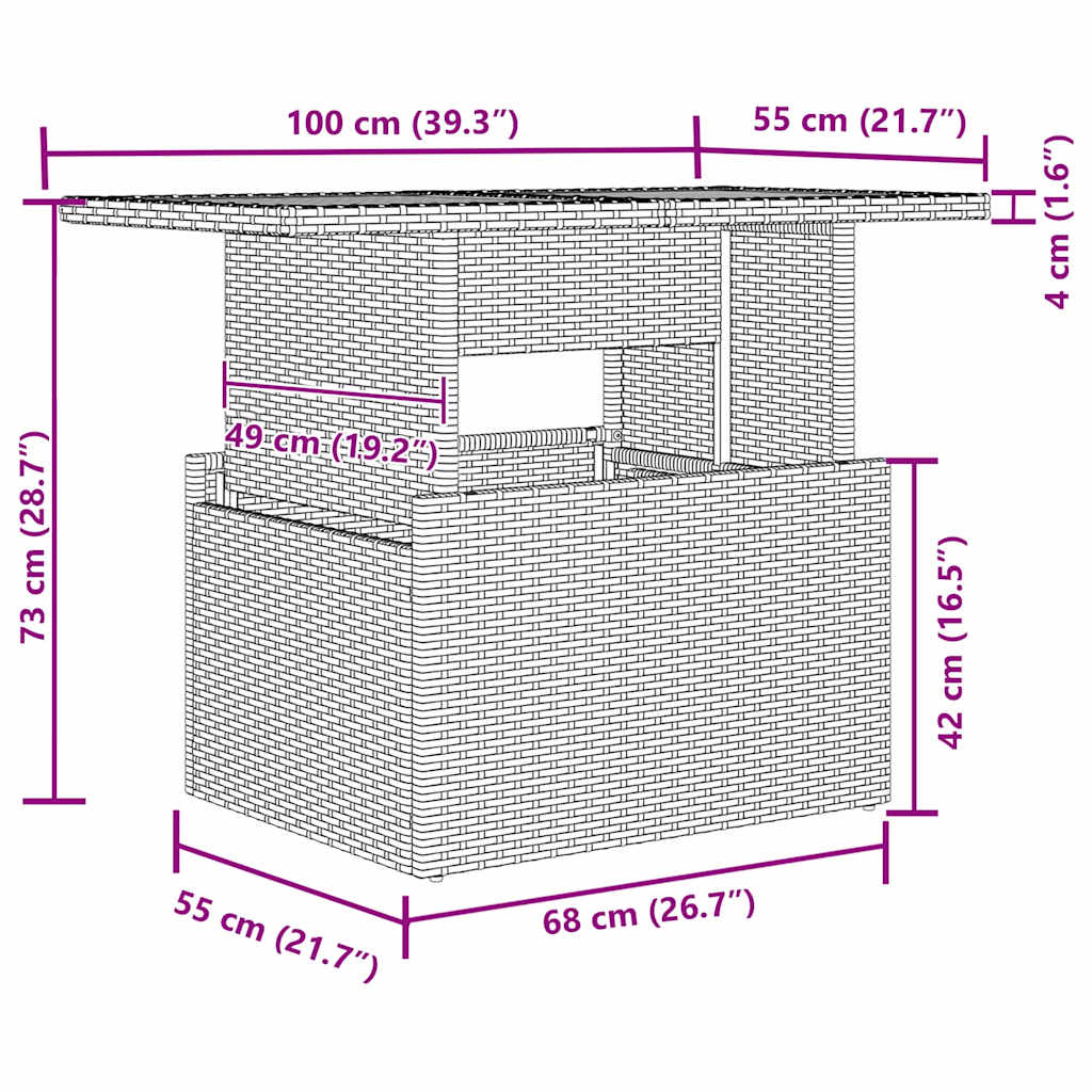 Havesofa Sæt 8 Stk. Polyrattan - Billede 12