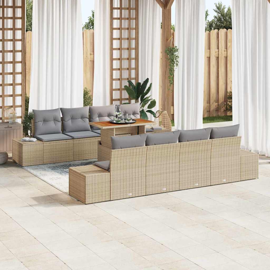 Havesofa Sæt 9 Stk. Polyrattan - Variant 3349937