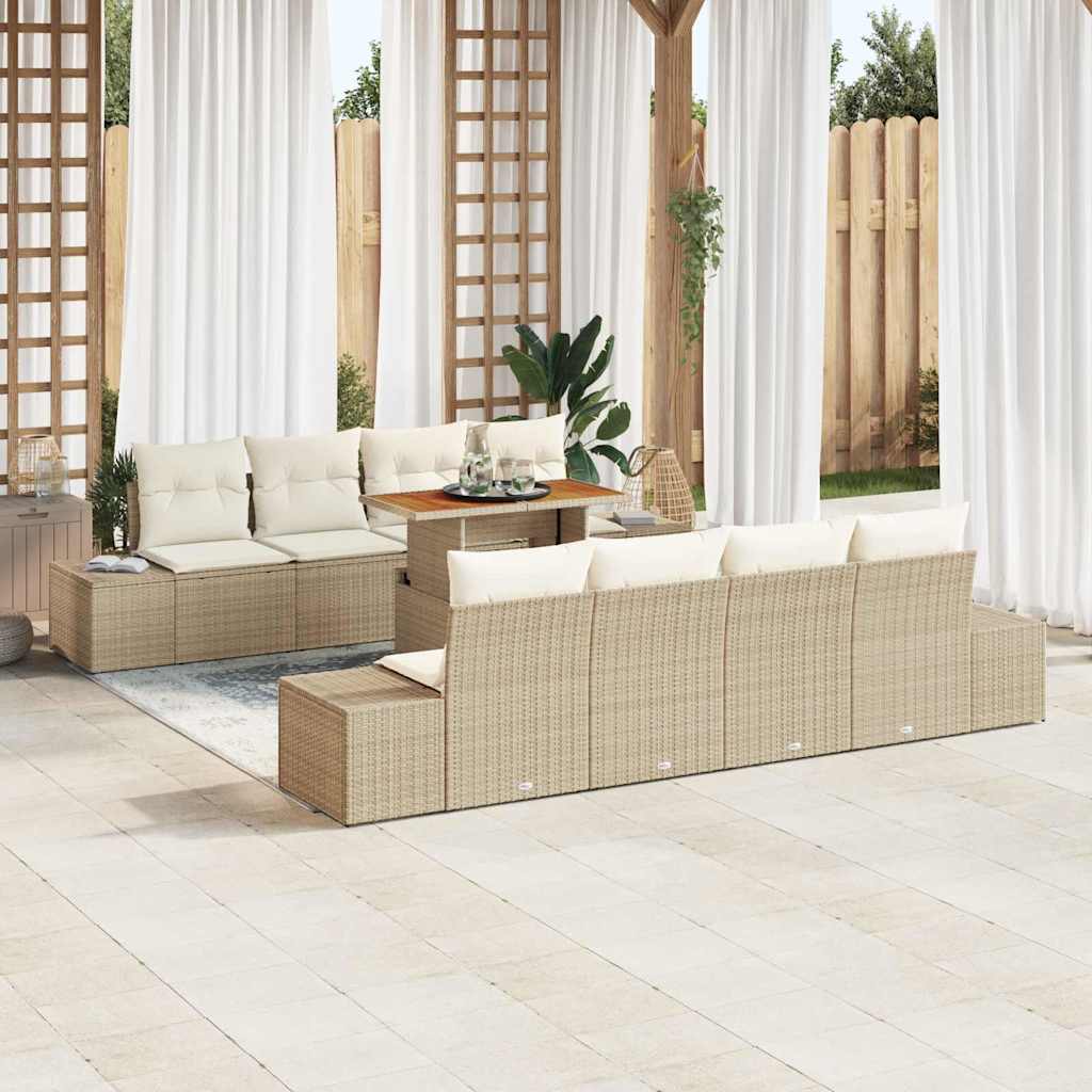 Havesofa Sæt 9 Stk. Polyrattan - Hovedbillede