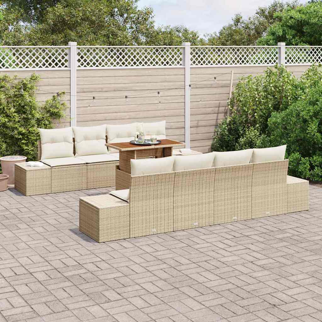 Havesofa Sæt 9 Stk. Polyrattan - Billede 3