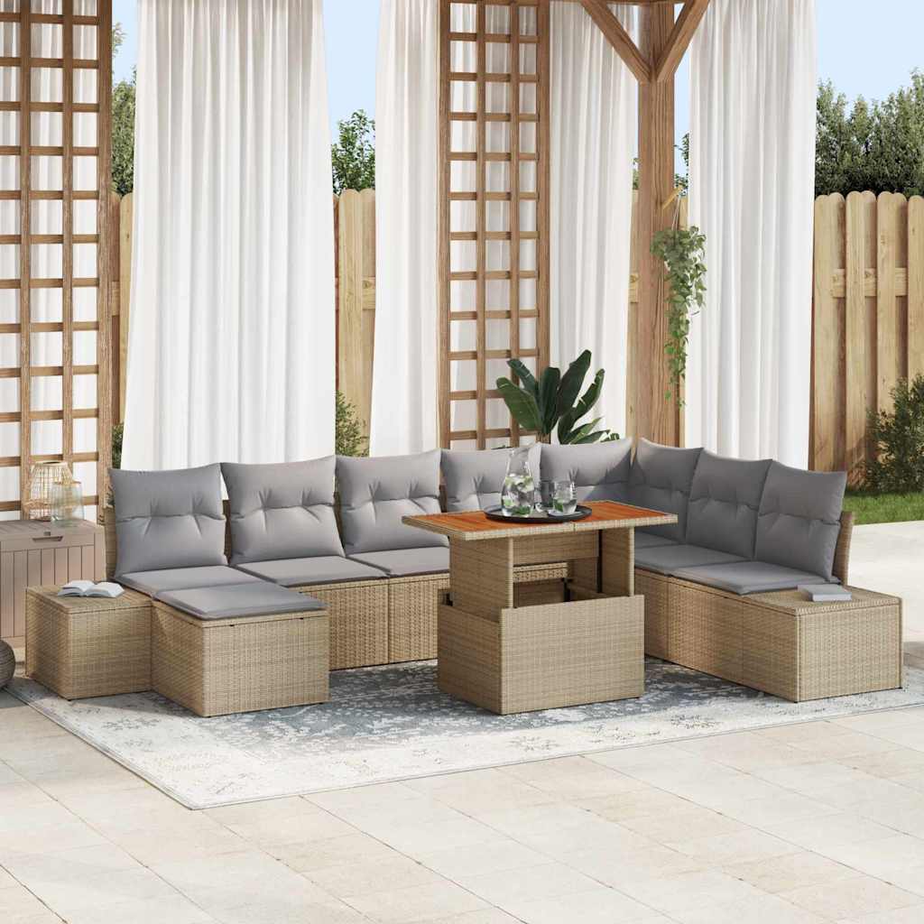 Havesofa Sæt 9 Stk. Polyrattan - Variant 3350000