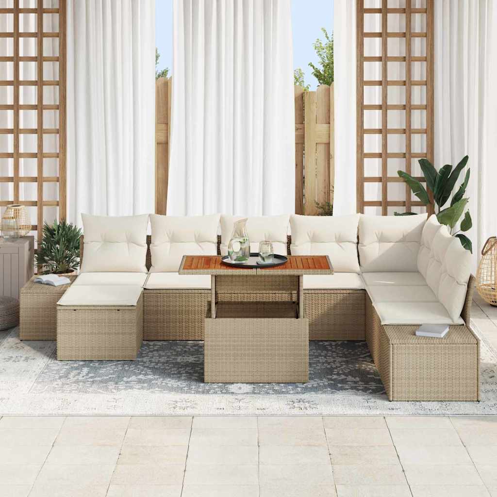 Havesofa Sæt 9 Stk. Polyrattan - Billede 3