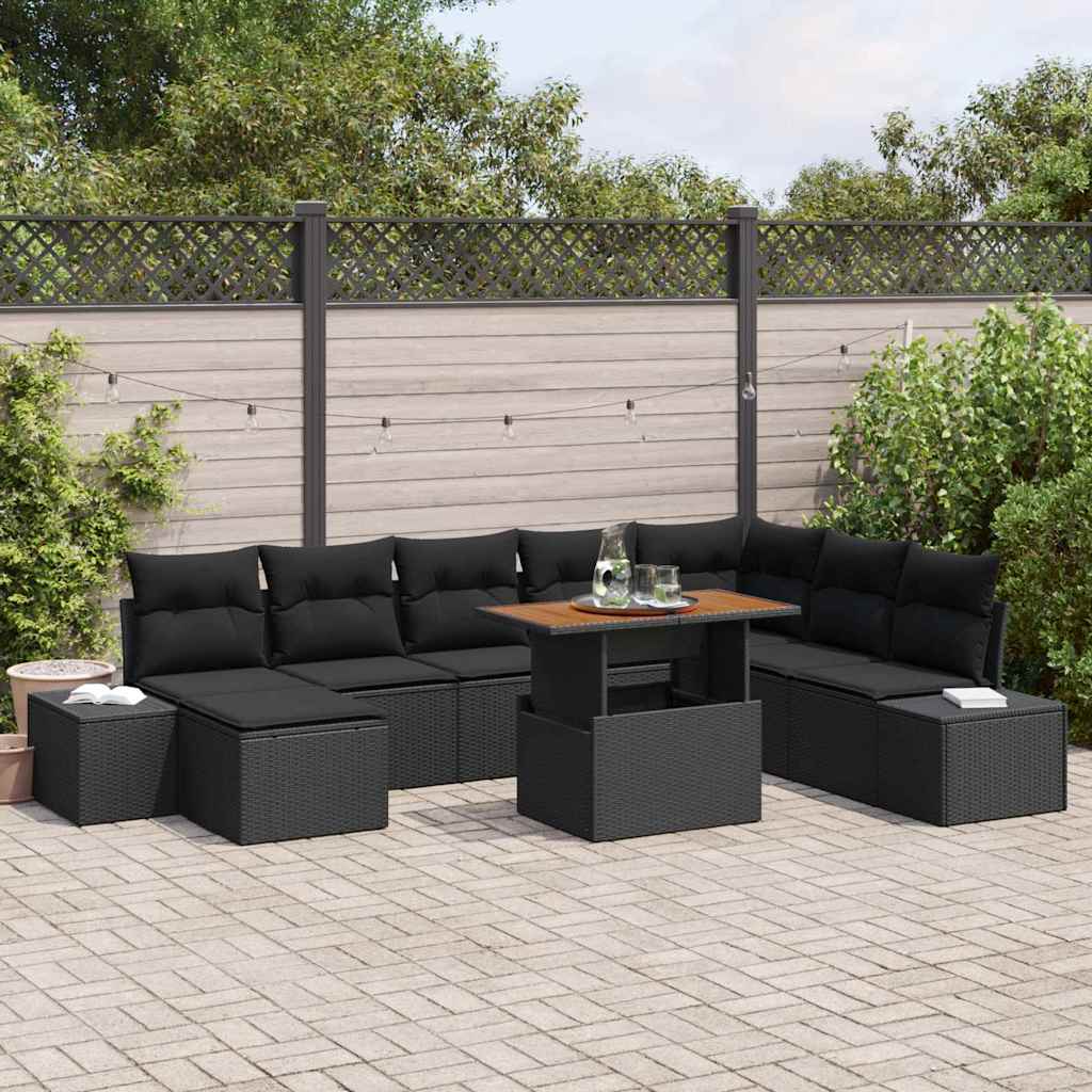 Havesofa Sæt 9 Stk. Polyrattan - Variant 3350002
