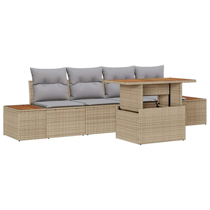 Havesofa Sæt 5 Stk. Polyrattan - Billede 2
