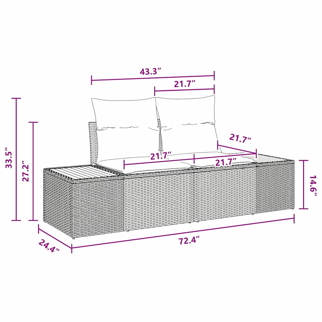 Havesofa Sæt 5 Stk. Polyrattan - Billede 11