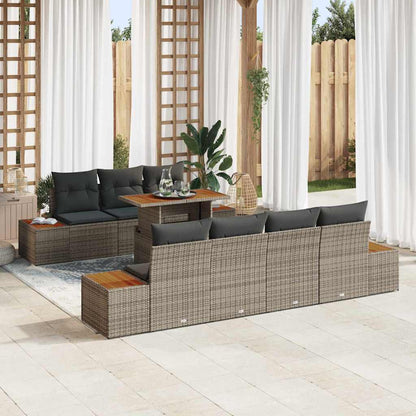 Havesofa Sæt Med Pude 8 Dele Poly Rattan - Variant 3350041