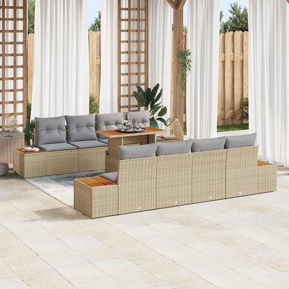 Havesofa Sæt 9 Stk. Polyrattan - Variant 3350052