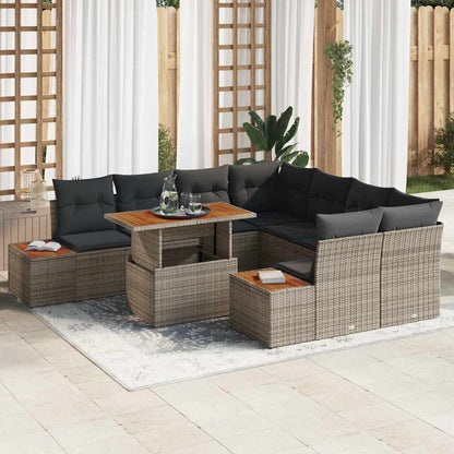Havesofa Sæt 9 Stk. Polyrattan - Variant 3350056