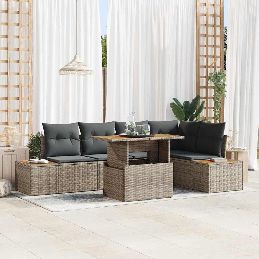 Havesofa Sæt 6 Stk. Polyrattan - Variant 3350071