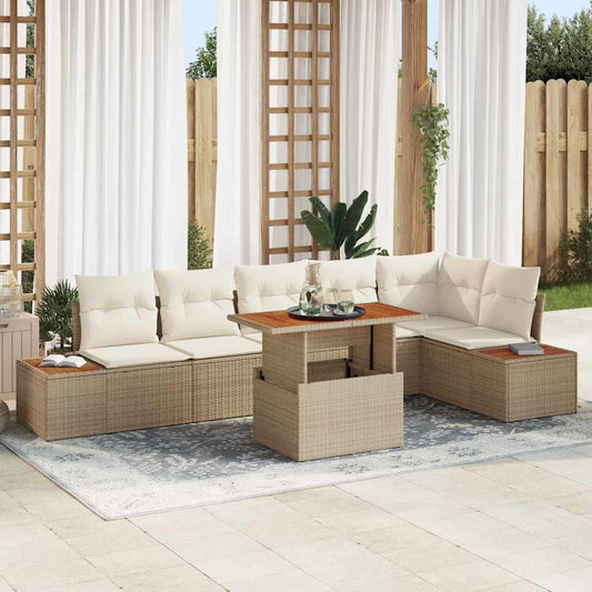 Havesofa Sæt 7 Stk. Polyrattan - Hovedbillede
