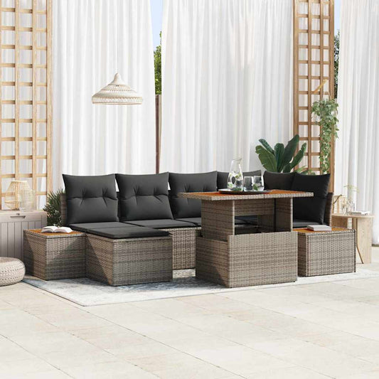 Havesofa Sæt 7 Stk. Polyrattan - Hovedbillede