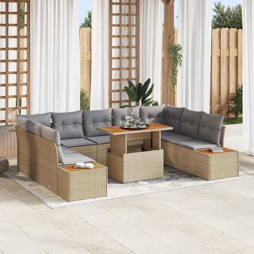 Havesofa Sæt 10 Stk. Polyrattan - Hovedbillede