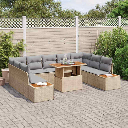 Havesofa Sæt 10 Stk. Polyrattan - Billede 3