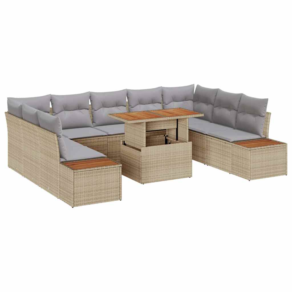 Havesofa Sæt 10 Stk. Polyrattan - Billede 2