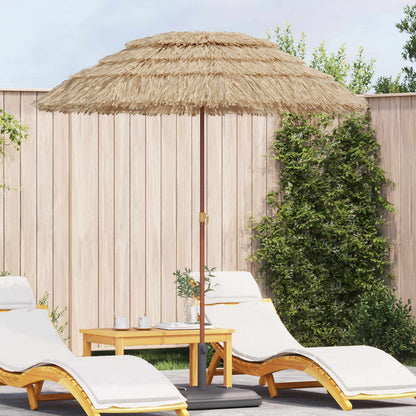 Strand Parasol Naturfarvet 160 X 160 X 196 Cm Polyester Og Stål - Hovedbillede