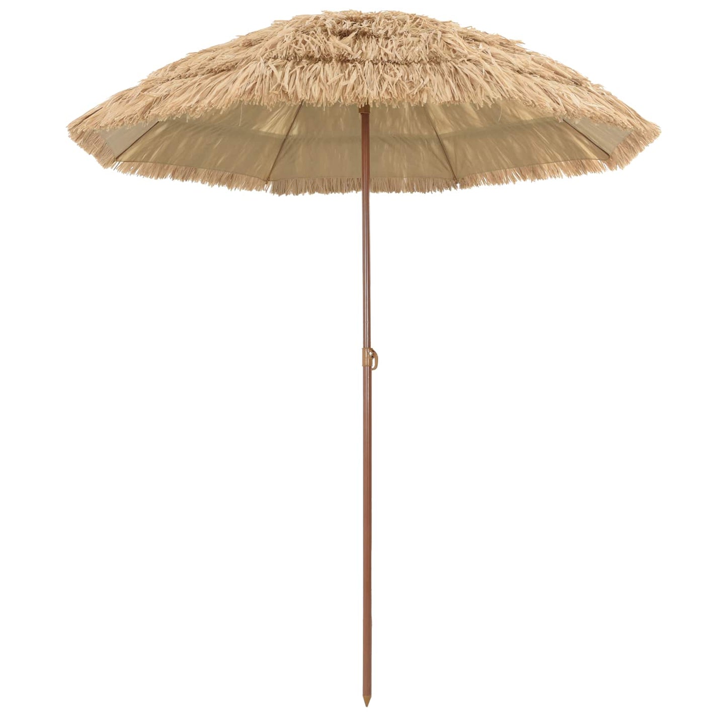 Strand Parasol Naturfarvet 160 X 160 X 196 Cm Polyester Og Stål - Billede 2