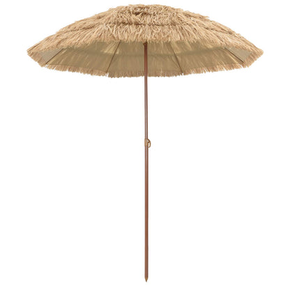 Strand Parasol Naturfarvet 160 X 160 X 196 Cm Polyester Og Stål - Billede 2