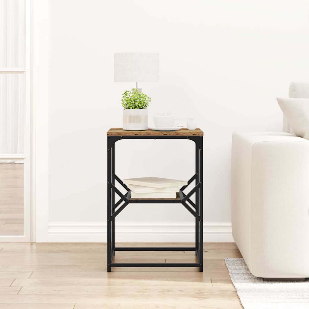 Sidebord 41 X 40 X 60 Cm Ingeniørtræ Og Stål - Billede 4