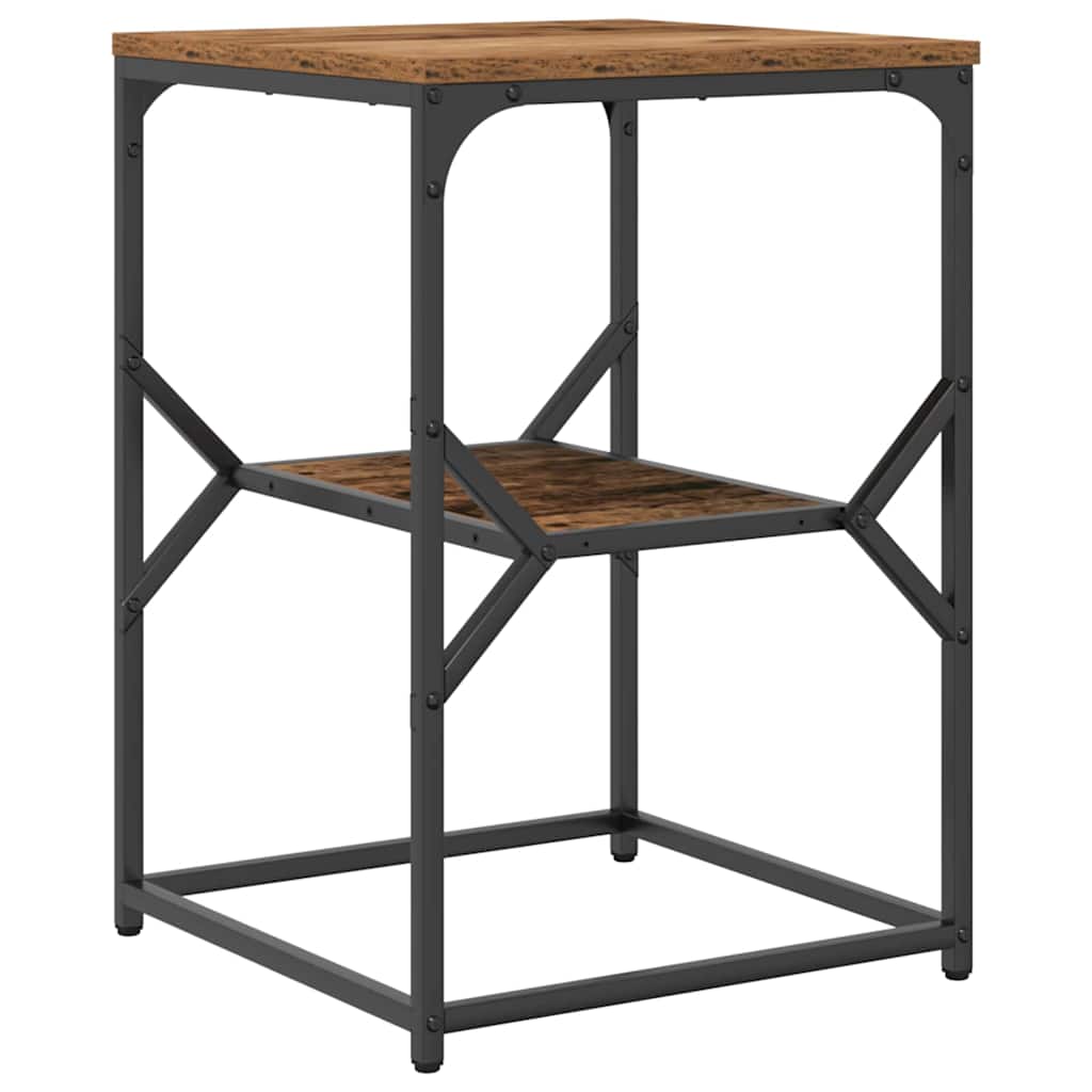 Sidebord 41 X 40 X 60 Cm Ingeniørtræ Og Stål - Billede 2