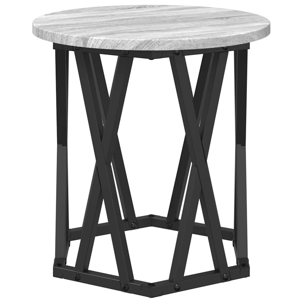 Sidebord 2 Dele Ingeniørtræ Og Stål - Billede 7