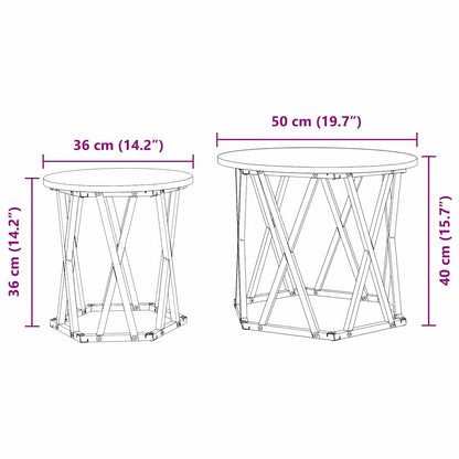Sidebord 2 Dele Ingeniørtræ Og Stål - Billede 12