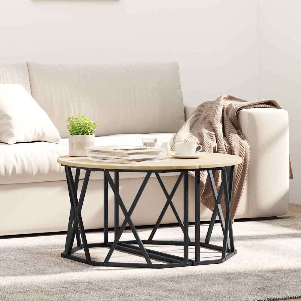 Sofabord 80 X 80 X 42 Cm Ingeniørtræ Og Stål - Variant 868250