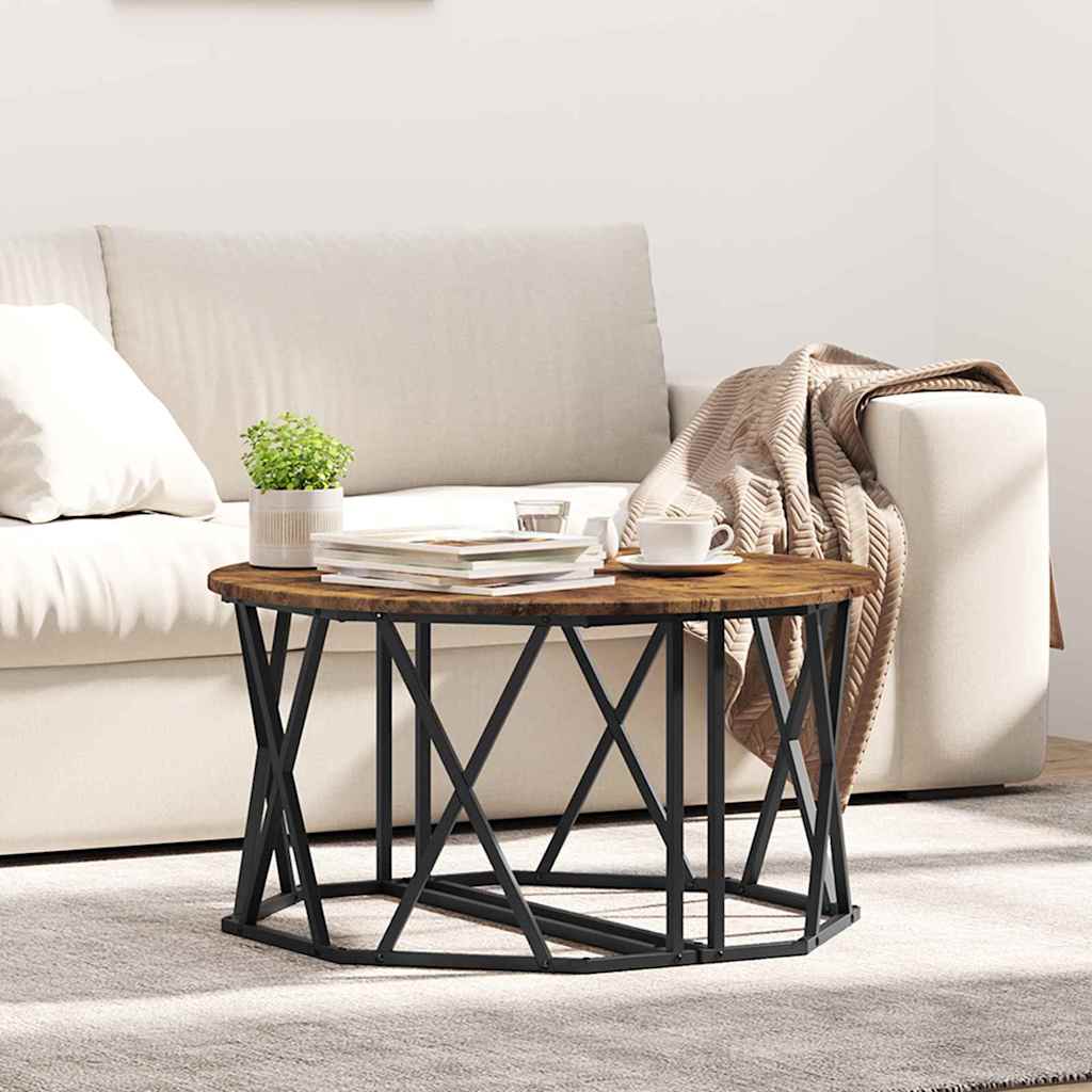 Sofabord 80 X 80 X 42 Cm Ingeniørtræ Og Stål - Variant 868251