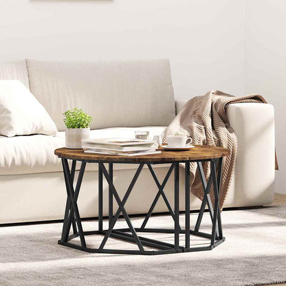 Sofabord 80 X 80 X 42 Cm Ingeniørtræ Og Stål - Variant 868251