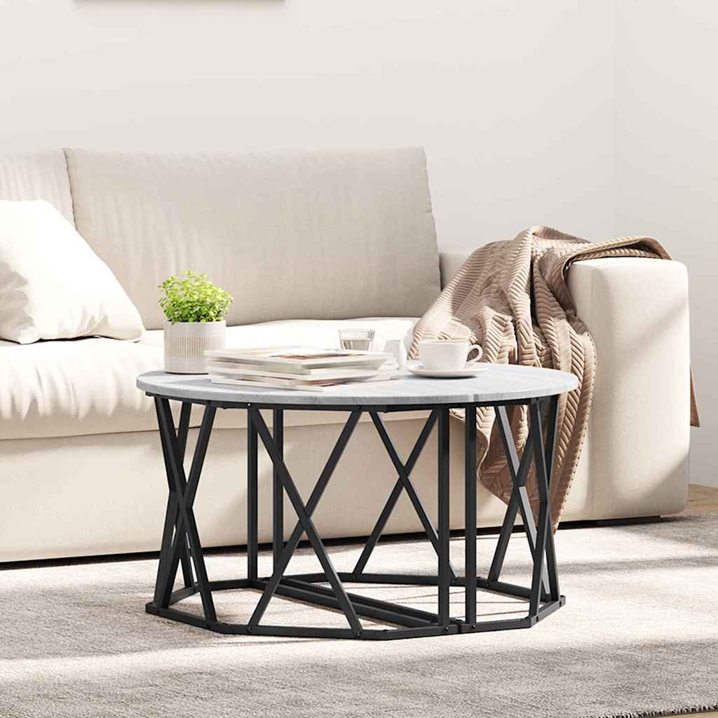 Sofabord 80 X 80 X 42 Cm Ingeniørtræ Og Stål - Variant 868252