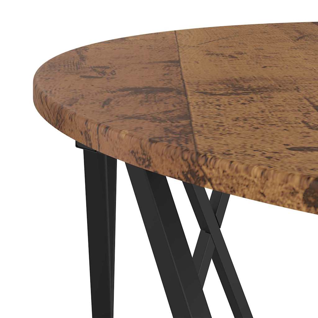 Sofabord 80 X 80 X 42 Cm Ingeniørtræ Og Stål - Billede 8