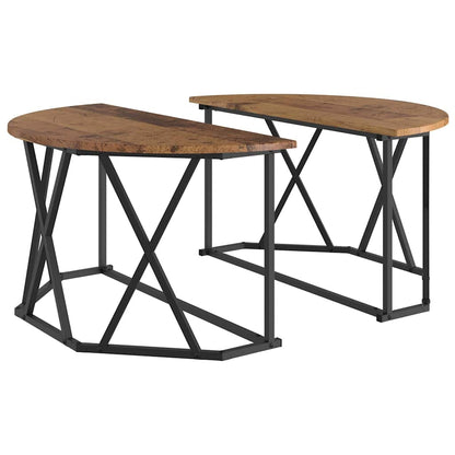 Sofabord 80 X 80 X 42 Cm Ingeniørtræ Og Stål - Billede 2