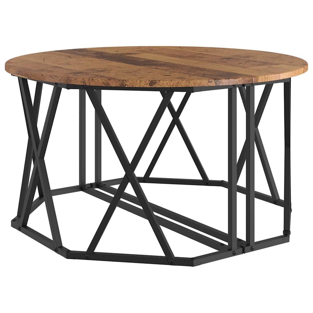 Sofabord 80 X 80 X 42 Cm Ingeniørtræ Og Stål - Billede 5