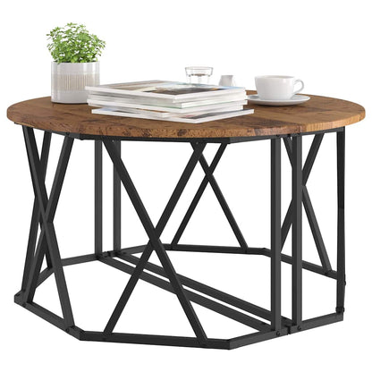 Sofabord 80 X 80 X 42 Cm Ingeniørtræ Og Stål - Billede 3