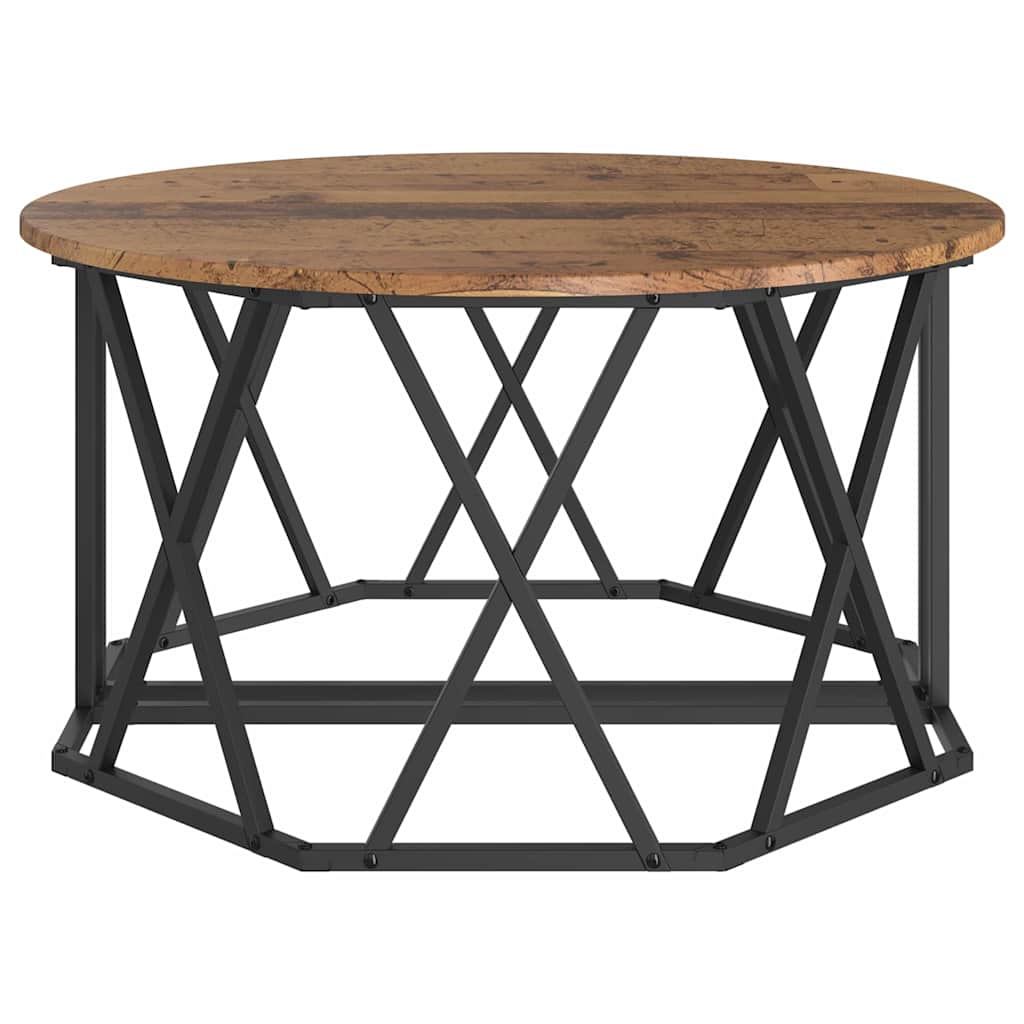 Sofabord 80 X 80 X 42 Cm Ingeniørtræ Og Stål - Billede 7
